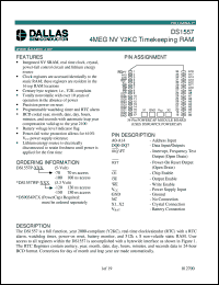 DS1553P-70 datasheet: 4MEG NV Y2KC Timekeeping RAM DS1553P-70