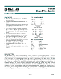 DS1602S datasheet: Elapsed Time Counter DS1602S