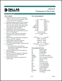 DS1615S datasheet: Temperature Recorder DS1615S