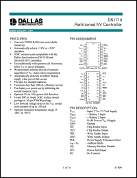 DS1710E datasheet: Partitioned NV Controller DS1710E
