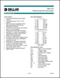 DS1710S datasheet: Partitioned NV Controller DS1710S