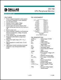 DS1780E datasheet: CPU Peripheral Monitor DS1780E