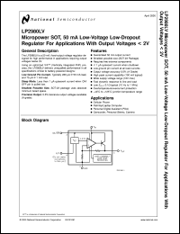 LP2980IM5-1.8 datasheet: Micropower SOT, 50 mA Low-Voltage Low-Dropout Regulator For Applications With Output Voltages < 2V LP2980IM5-1.8