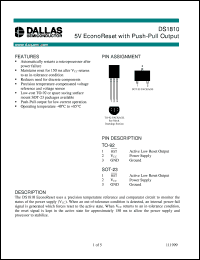 DS1810R-10/T&R datasheet: 5V EconoReset with Push-Pull Output DS1810R-10/T&R