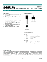 DS1811X-10/T&R datasheet: 5V EconoReset with Open Drain Output DS1811X-10/T&R