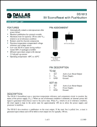 DS1813X-5/T&R datasheet: 5V EconoReset with Pushbutton DS1813X-5/T&R