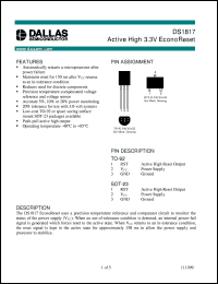 DS1817-5 datasheet: Active High 3.3V EconoReset DS1817-5