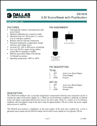 DS1818R-5/T&R datasheet: 3.3V EconoReset with Pushbutton DS1818R-5/T&R