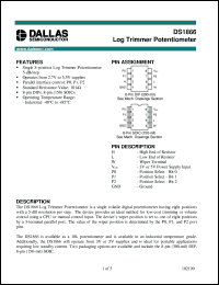 DS1866Z datasheet: Log Trimmer Potentiometer DS1866Z