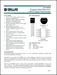 DS18B20X datasheet: Programmable Resolution 1-Wire Digital Thermometer DS18B20X