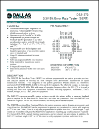 DS21372T datasheet: 3.3V Bit Error Rate Tester (BERT) DS21372T