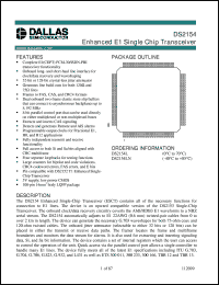 DS2154LN datasheet: Enhanced E1 Single Chip Transceiver DS2154LN