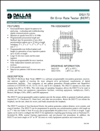 DS2172T datasheet: Bit Error Rate Tester (BERT) DS2172T