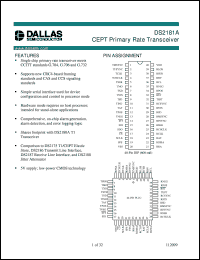 DS2181A datasheet: CEPT Primary Rate Transceiver DS2181A