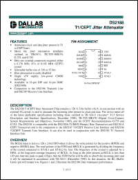 DS2188 datasheet: T1/CEPT Jitter Attenuator DS2188