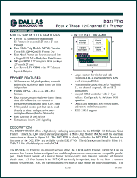 DS21FT40N datasheet: Four x Three 12 Channel E1 Framer DS21FT40N