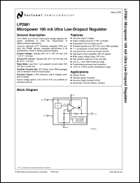 LP2981IM5-2.5 datasheet: Micropower 100 mA Ultra Low-Dropout Regulator LP2981IM5-2.5