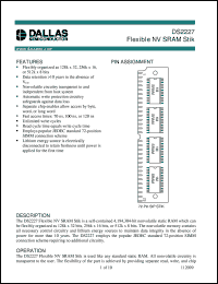 DS2227-100 datasheet: Flexible NV SRAM Stik DS2227-100