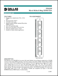 DS2229-85 datasheet: Word-Wide 8 Meg SRAM Stik DS2229-85