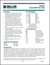 DS2404B/T&R datasheet: EconoRAM Time Chip DS2404B/T&R