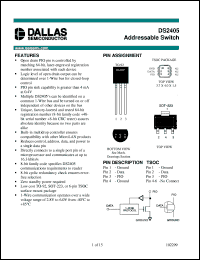 DS2405 datasheet: Addressable Switch DS2405