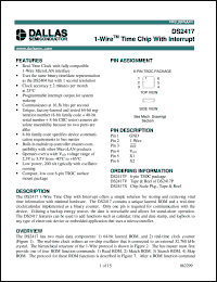 DS2417P datasheet: 1-Wire Time Chip With Interrupt DS2417P