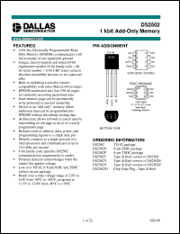 DS2502 datasheet: 1 kbit Add-Only Memory DS2502