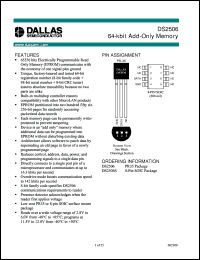 DS2506 datasheet: 64 kbit Add-Only Memory DS2506