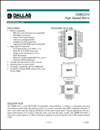 DS80C310-MCG datasheet: High-Speed Micro DS80C310-MCG