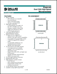 DS80C390-FCR datasheet: Dual CAN High-Speed Microprocessor DS80C390-FCR