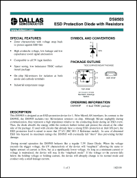 DS9503P/T&R datasheet: ESD Protection Diode with Resistors DS9503P/T&R