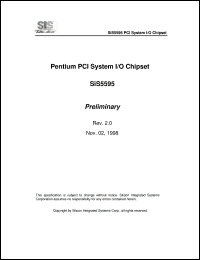 SIS5595 datasheet: Pentium PCI system I/O chipset SIS5595