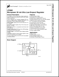 LP2982AIM5X-5.0 datasheet: Micropower 50 mA Ultra Low-Dropout Regulator LP2982AIM5X-5.0