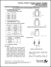 TISP3260F3DR datasheet:  Dual Symmetrical Overvoltage TISP for 3 Wire Ground Backed Ringer Protection TISP3260F3DR