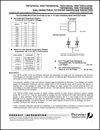 TISP3095H3SL datasheet:  Dual Symmetrical Overvoltage TISP for 3 Wire Ground Backed Ringer Protection TISP3095H3SL