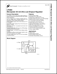 LP2982IM5X-2.5 datasheet: Micropower 50 mA Ultra Low-Dropout Regulator LP2982IM5X-2.5