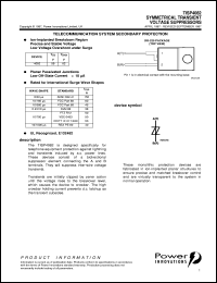 TISP4082 datasheet: Single Symmetrical Overvoltage TISP for 2 Wire Protection TISP4082