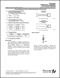 TISP4290LP datasheet: Single Symmetrical Overvoltage TISP for 2 Wire Protection TISP4290LP