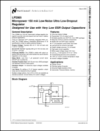 LP2985AIM5X-2.9 datasheet: Micropower 150 mA Low-Noise Ultra Low-Dropout Regulator LP2985AIM5X-2.9