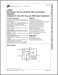 LP2985AIM5X-3.0 datasheet: Micropower 150 mA Low-Noise Ultra Low-Dropout Regulator LP2985AIM5X-3.0