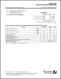 BU407 datasheet: NPN switching transistor BU407