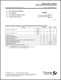 TIPP110 datasheet: General purpose NPN Darlington transistor TIPP110