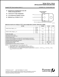 TIP140 datasheet: General purpose NPN Darlington transistor TIP140