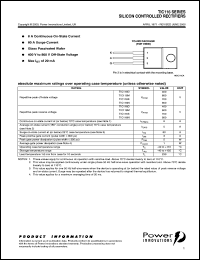 TIC116D datasheet: Silicon controlled rectifier TIC116D