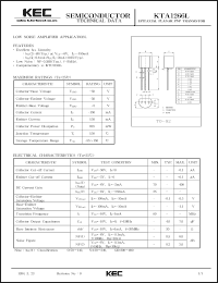 KTA1266L datasheet: PNP transistor forlow noise amplifier application KTA1266L