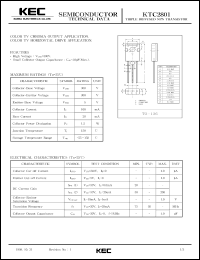 KTC2801 datasheet: NPN transistor for color TV chroma output and color TV horizontal drive applications KTC2801