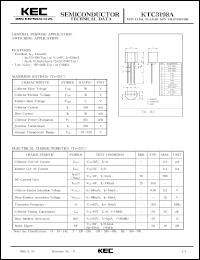 KTC3198A datasheet: NPN transistor for general purpose and switching applications KTC3198A