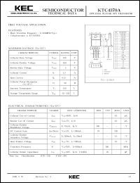 KTC4370A datasheet: NPN transistor for high voltage applications KTC4370A