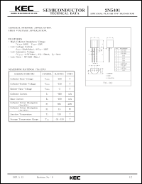 2N5401 datasheet: PNP transistor for general purpose and high voltage applications 2N5401