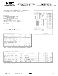 B15A60VIC datasheet: Schottky barrier diode stack for switching type power supply applications, converter and chopper applications B15A60VIC